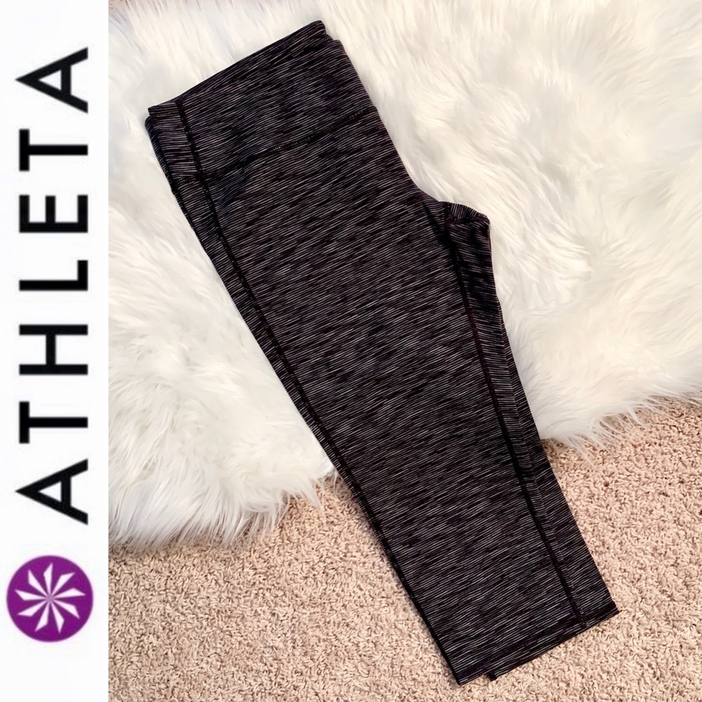 Athleta Black Space Dye Capri/Crop Leggings 🏃‍♀️